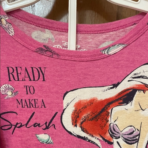 DISNEY UGC Girls Sz 10 Ariel Little Mermaid Pink Pajama Set - Picture 4 of 11